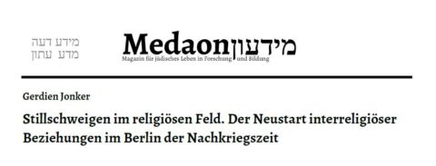 Zum Artikel "Gerdien Jonker mit Artikel zu interreligiösen Beziehungen im Nachkriegs-Berlin"