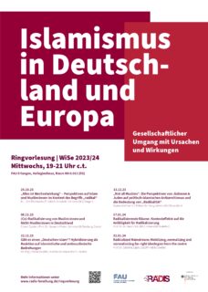 Zum Artikel "RADIS-Ringvorlesung: Islamismus in Deutschland und Europa: Gesellschaftlicher Umgang mit Ursachen und Wirkungen"